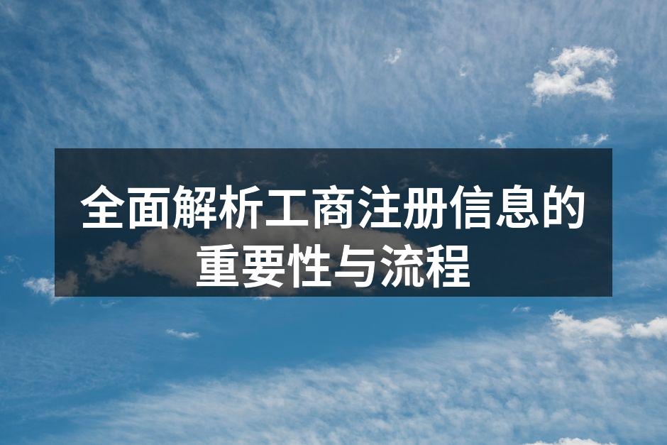 全面解析工商注册信息的重要性与流程